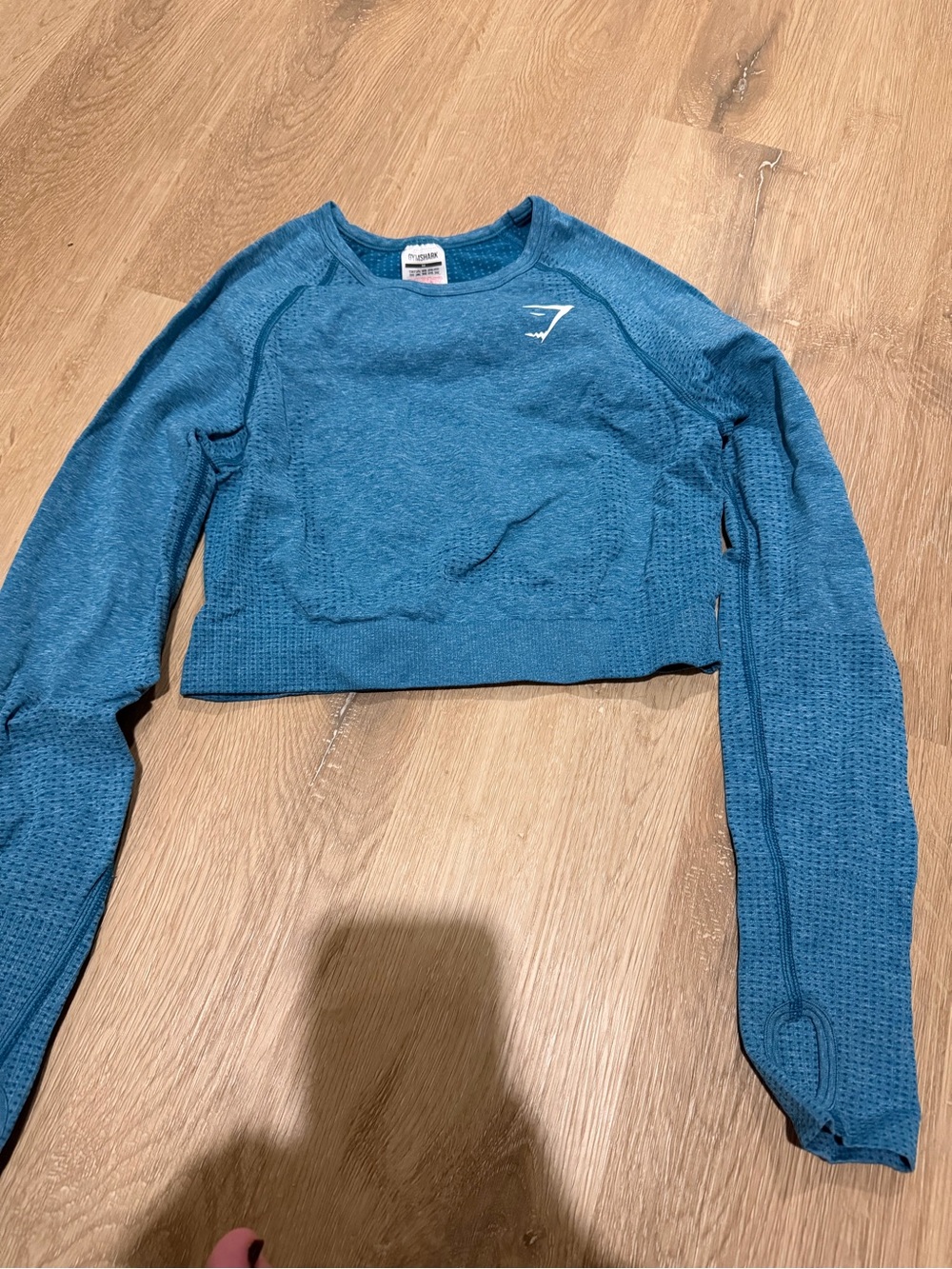 Gymshark blue Seamless Cropped Long Sleeve Top